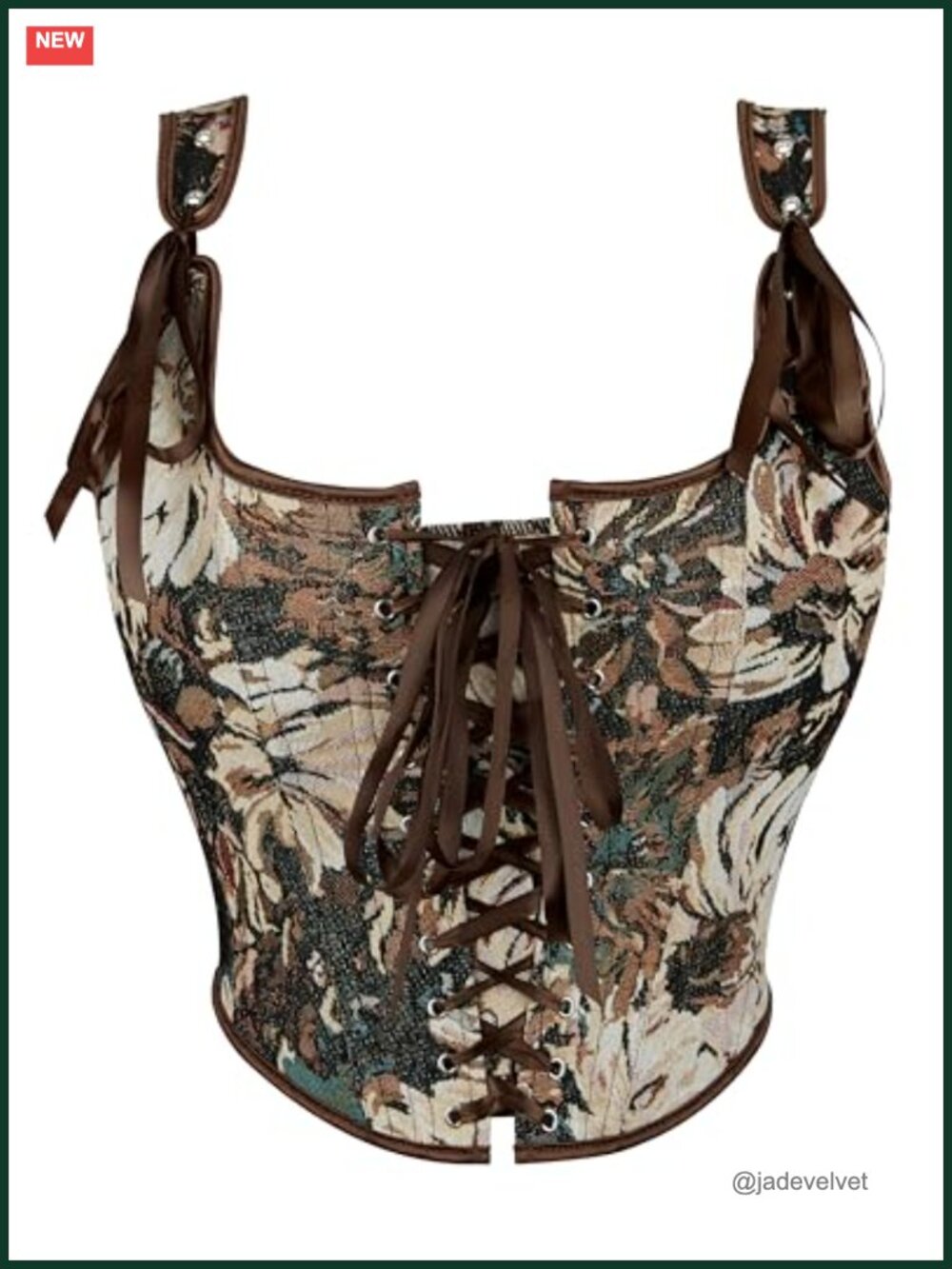 Renaissance Corset Top Women Vintage Floral Bustier Lace Up Lingerie
